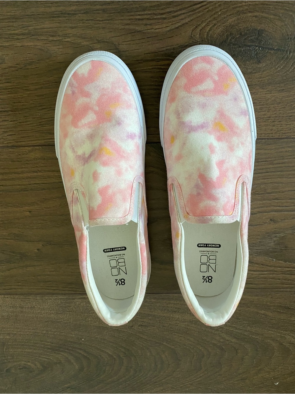 NWOT No Boundaries Slip-On Sneakers - Pink Tie-Dye - Picture 2 of 11